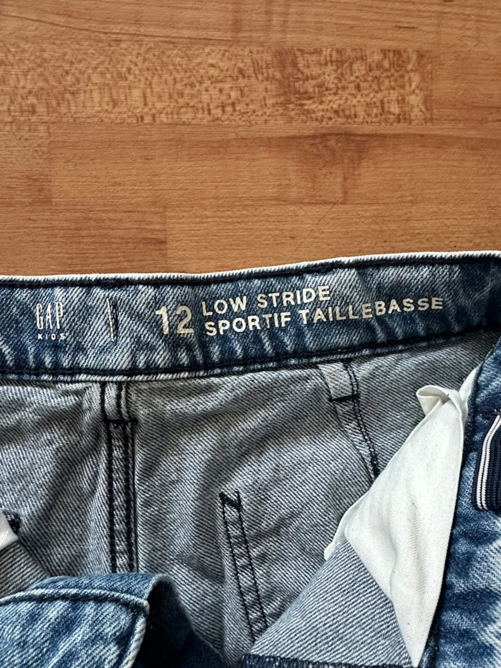 GAP Kids Low Stride Light Blue Washed Relaxed Cargo Jeans Size 12